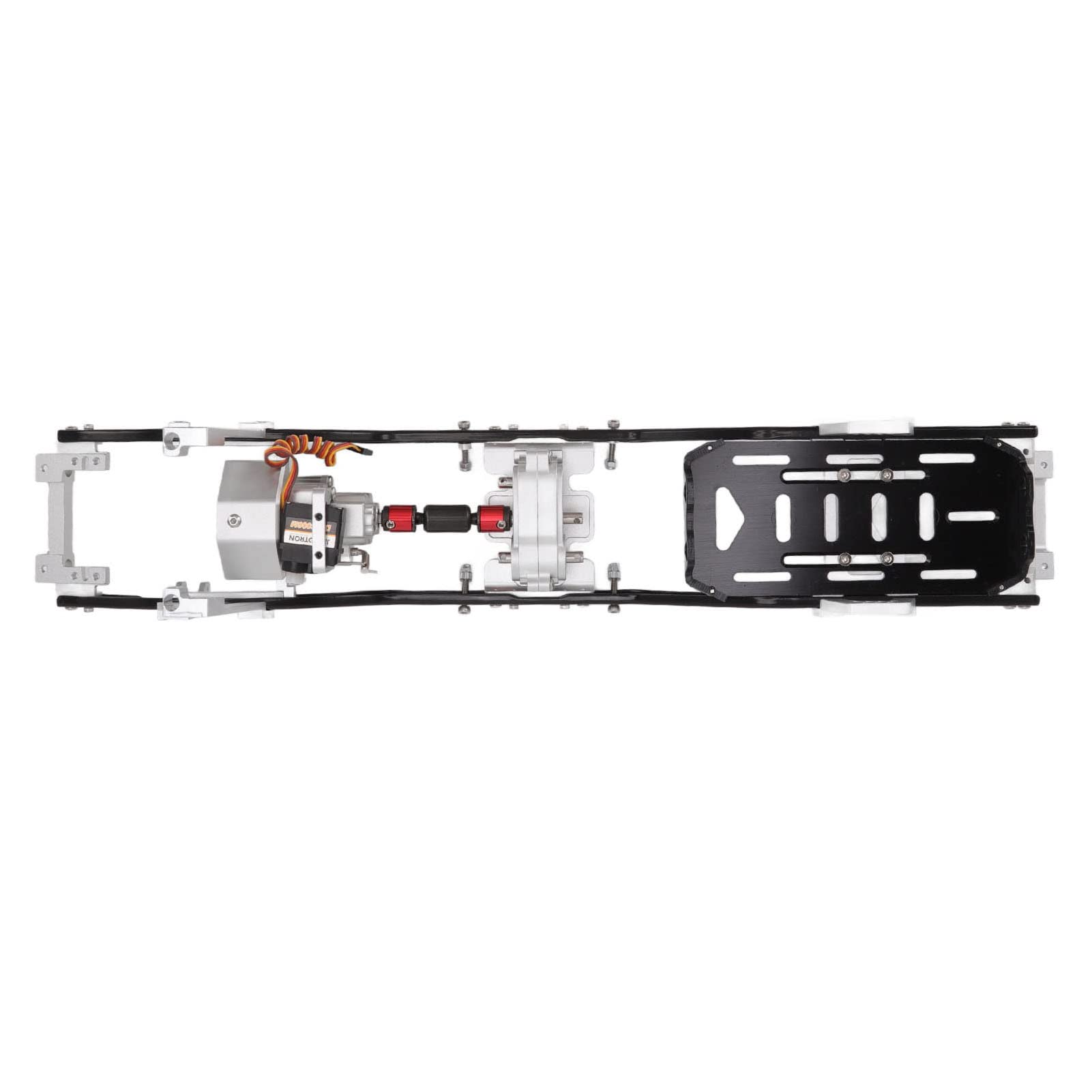 para vehículo con orugas RC 1/10, chasis de metal, modo de 2 velocidades, caja de cambios delantera, distancia entre ejes de 313 mm, para una construcción duradera (Plata)