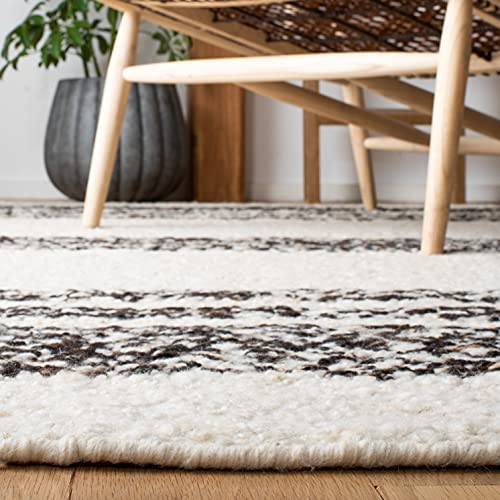 SAFAVIEH Area Rug 8x10 - Natura Collection - Large - Black & Ivory, Handmade Wool, Ideal for Living Room, Bedroom, Dining Space (NAT328Z) - Image 5