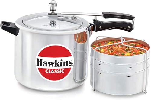 Hawkins Classic Olla a presión 10 litros con separador plata
