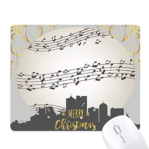 Tapis de souris musique noire de Noël en caoutchouc pour bureau