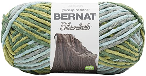 Image of Bernat Blanket Forrest Sage Yarn - 2 Pack of 10.5oz /300g - Polyester - 6 Super Bulky - 220 Yards - Knitting /Crochet