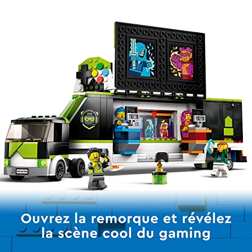 LEGO 60388 City Le Camion de Tournois de Jeux Vidéo, Jouet de Véhicules Esports, avec Minifigurines pour Gameur, Cadeau pour Garçons et Filles Dès 7 Ans