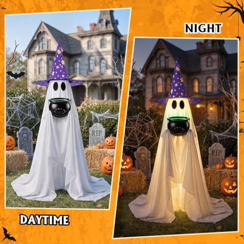 Halloween Candy Ghost Decor with Lighted Cauldron 53'' Large Ghost Decor DROPS TO - image 7