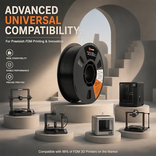 Image of LOVOON PLA Filament 1.75mm, 3D Printer Filament Dimensional Accuracy + /- 0.02mm, Neatly Wound 3D Printing Filament, Fit Most FDM 3D Printers, 1KG Spool(2.2lbs), Black