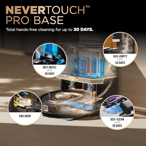 Image of Shark Robot Vacuum & Mop Combo, PowerDetect NeverTouch Pro, Self-Emptying, Self-Refill with Self-Clean Pad Wash & Dry, 60-Day Debris Capacity, 30-Day Refill Tank, 5 PowerDetect Technologies, RV2820ZE