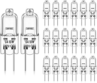 Fulighture G4 Halogen Light Bulbs, 20 Pcs, 10W Halogen Lamps Dimmable, Warm White 3000K, No Strobe, No Flicker, 360° Viewing Angle