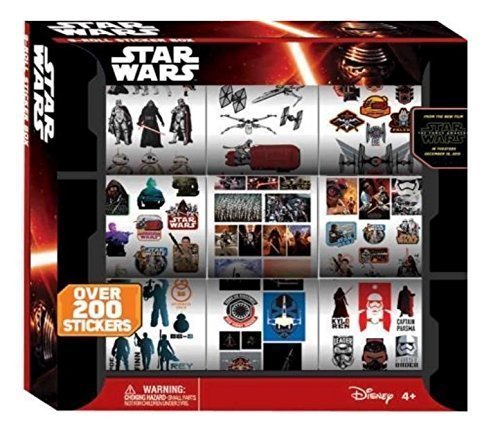 Star Wars Disney Episode 7 VII (The Force Awakens ) 9 Roll Sticker Box (Over 200 Stickers )