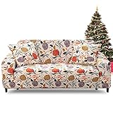 FIGOOO Stretch Sofa Slipcover 1-Piece 4 Seater Printed Sofa Cover Spandex Oversized Sofa Couch Cover