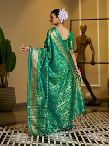 Image of SWORNOF Womens Linen Silk Saree | Saree for Women With Unstitched Blouse | Saree with Blouse Piece | Soft and Skin Friendly