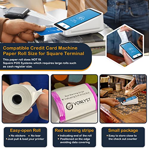 Vonlyst Receipt Paper Roll For Square Terminal Credit Card Machine (20 Rolls) #TOP1