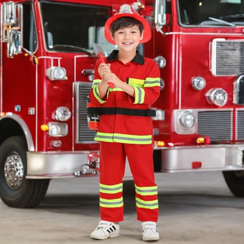Disfraz de bombero para niños y niñas 6-7 años miniatura 5