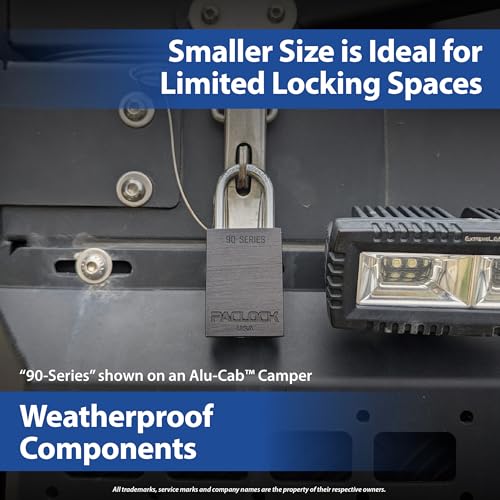 Image of PACLOCK's SR-90A Padlock, 2 inch Tall Hardened Steel Shackle, High Performance 6-Pin Cylinder, Keyed Differently w / 2 Keys, Orange