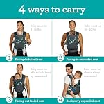 Infantino Carry On Active Baby Carrier Ergonomic Multi-Pocket 8-40 lb, Gray | Ergonomic multi-pocket design, Padded straps & lumbar belt storage, Includes pacifier loop, Registry essential gift