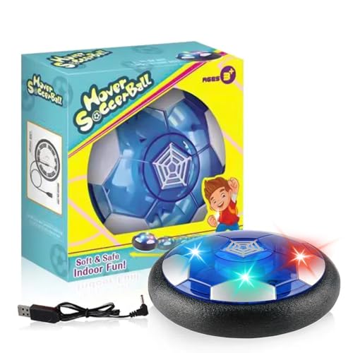 AMERTEER New Soccer Toy Hover Soccer Ball Toy With LED Lights Rechargeable Air Power Floating Football With Soft Foam Bumper Toy Indoor Outdoor Game Sports Toy Gift For Boys & Girls Ages 3-12