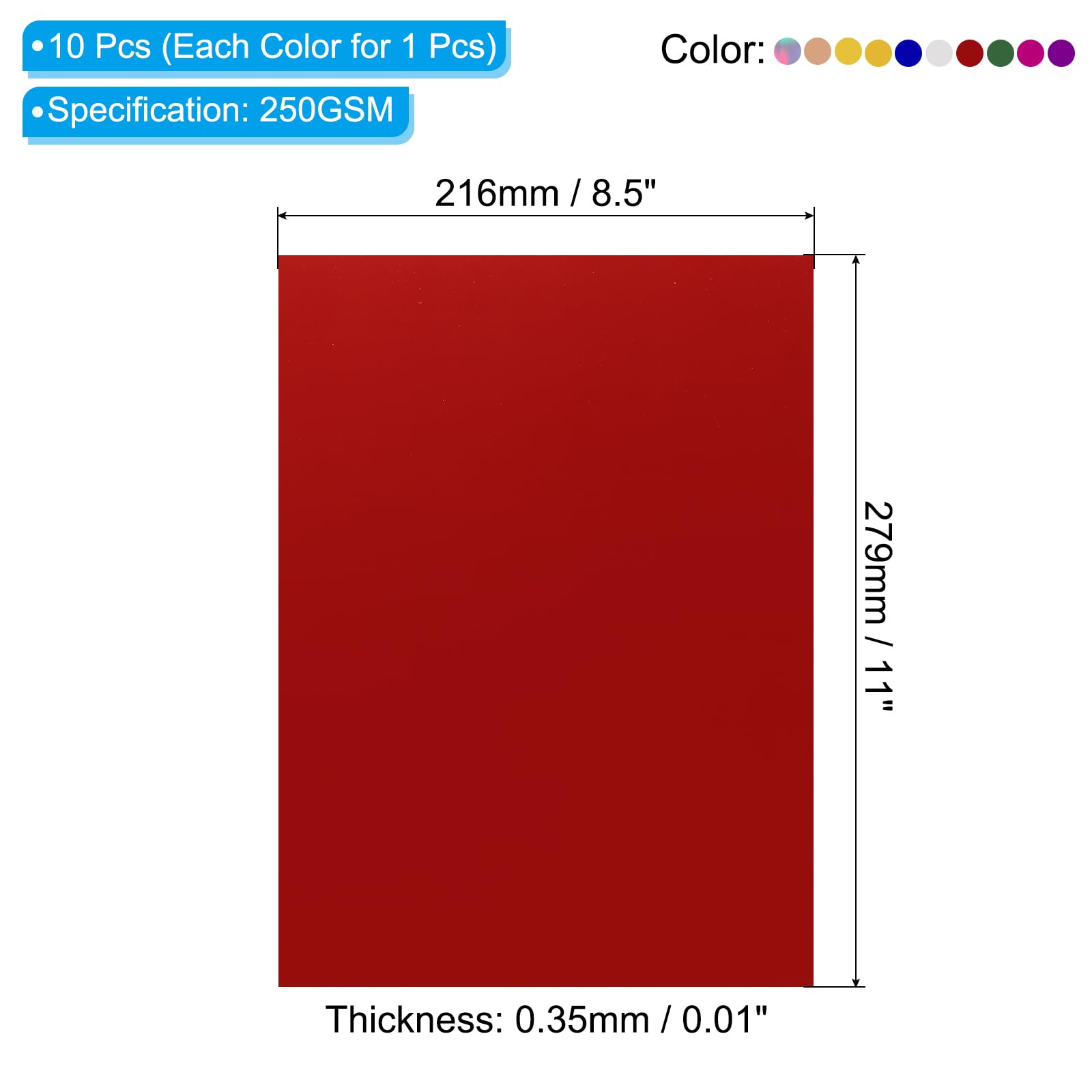 PATIKIL 11"x8.5" Metallic Mirror Board Sheets - Image 2