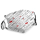 Janicie Dreamew Funny I Love You Design Facemasks Mask for Women Men Reusable and Adjustable...