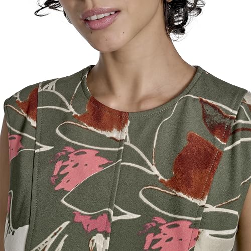 Image of Calvin Klein Printed Scuba Crepe Belted Midi