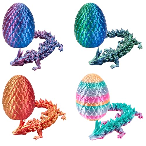 4 PCS 3D Printed Dragon Egg, Mythical Creature Collection wi