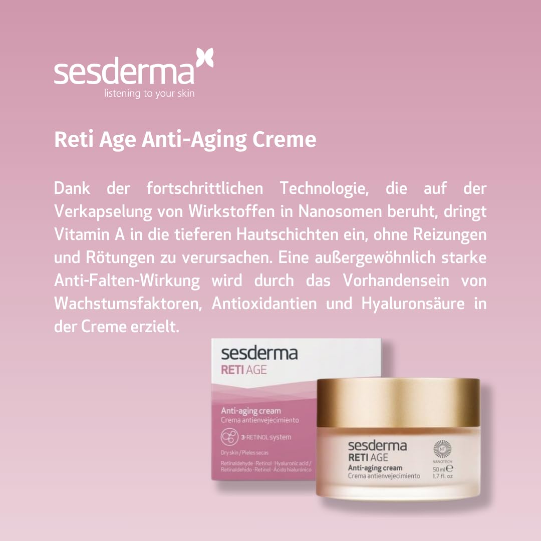 Sesderma Reti Age Creme + Serum Set - Anti-Aging Pflege für reife Haut | 50 ml Creme + 30 ml Serum