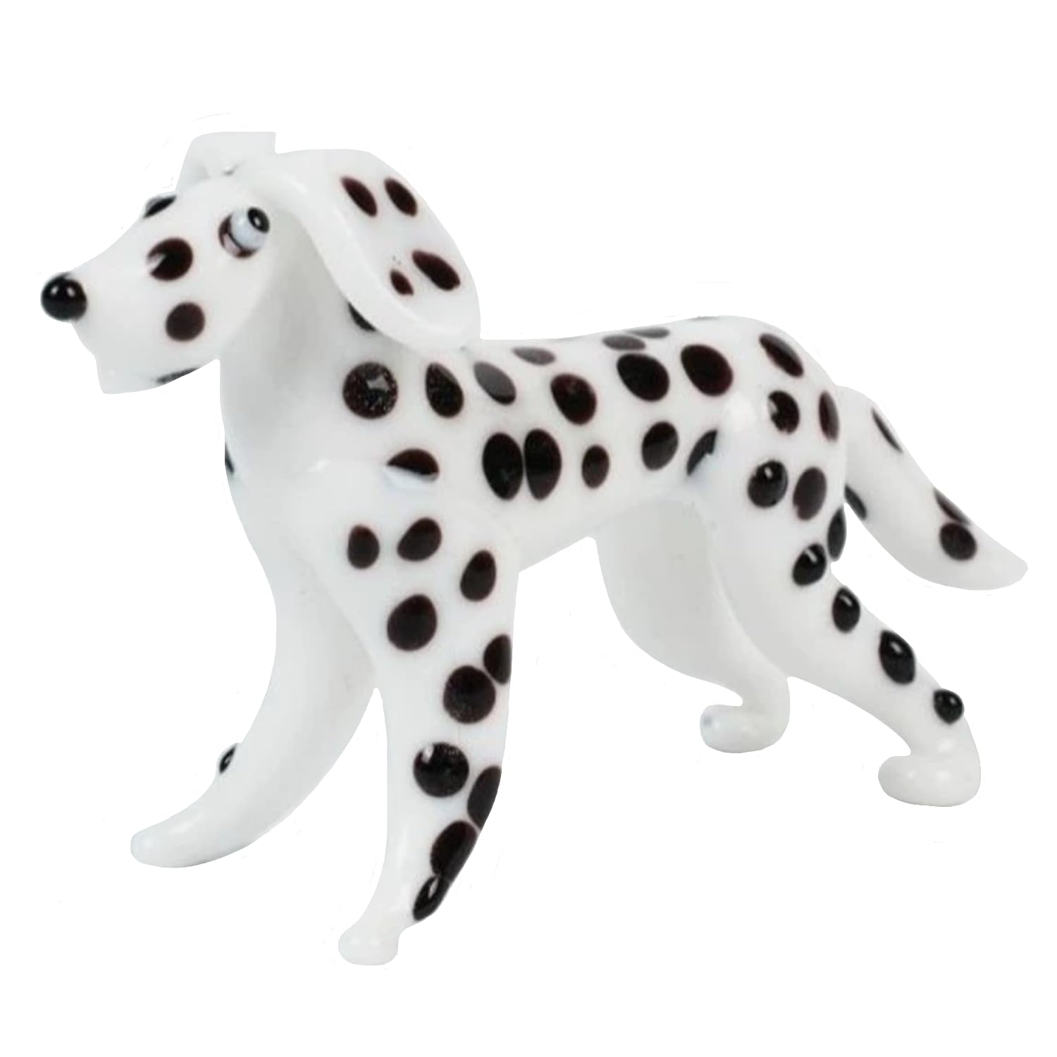 ZDHC Cute Dalmatian Dog Figurine Art Hand Blown Glass Puppy Sculpture Collectible Animal Crystal Desktop Ornaments for Centerpiece Home Office Display Decor Craft