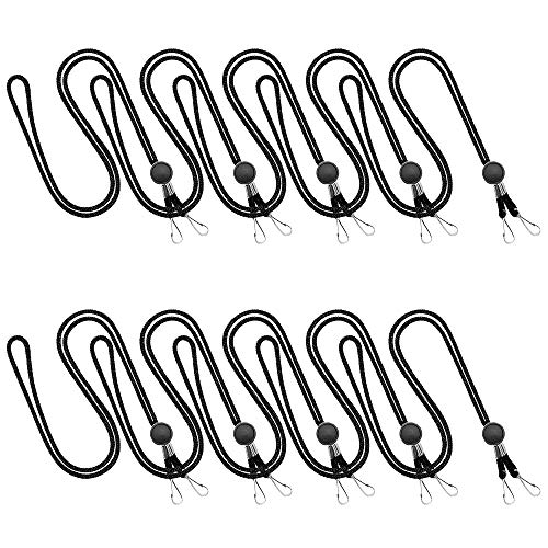 MyRalice Adjustable Length Face Mask Lanyard Strap Handy & Convenient Safety Cover Holder & Hanger Comfortable Around The Neck 6 Pcs (Black2)