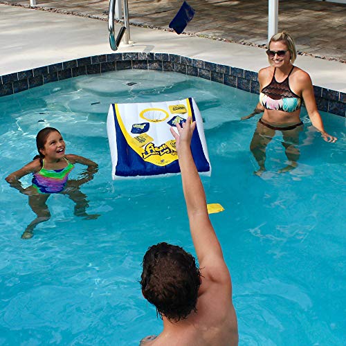 Drive Way Games Floating Cornhole Set. Inflatable Corn-Toss Board & Floating Bean Bags for Pool, Lake, Water