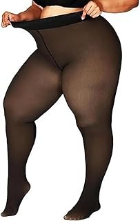 esensuelle 7 Women Plus Size Fit Mid Rise Winter Fur Fleece Warm Thermal Dual Tone Stockings Leggings Tights Pants-picture-24