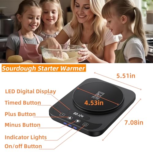 Sourdough Starter Warmer Mat, Precise 1°F Thermostat 70–100°F, 12H Timer Auto Shut-Off, Fermentation Heating Mat for Bread Proofing, Yogurt Making & Home Baking by MADCKDEDRT - Image 6