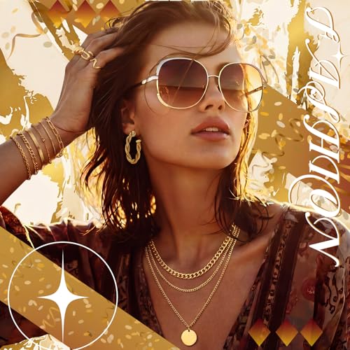 Image of Ecally Bohemian Western Jewelry Turquoise Set Women Country Pendant Long Choker Layered Bracelets Earrings Ring for Women