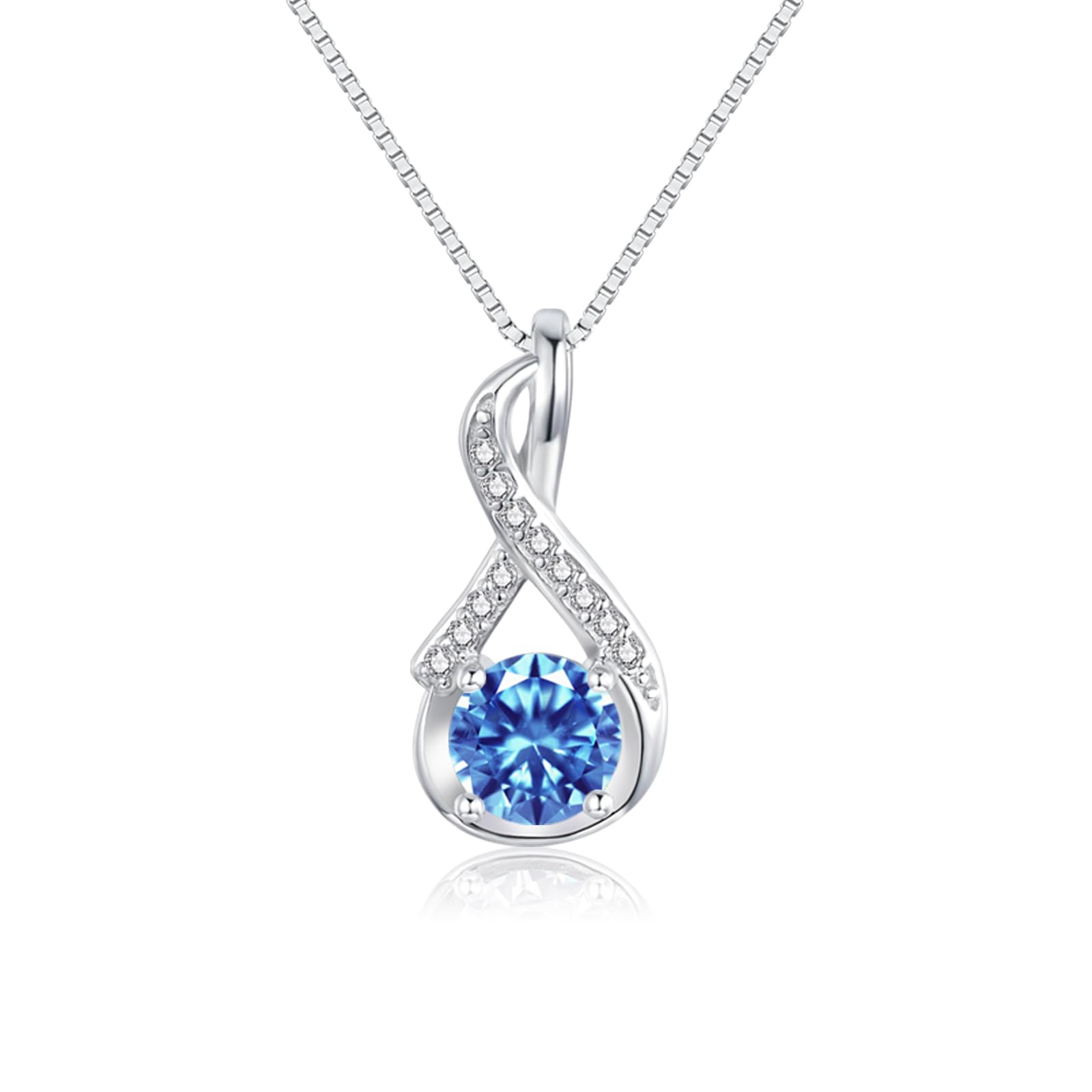 Loutade Kette Silber 925 Damen, 925 Sterling Silber Halskette mit AAAAA Cubic Zirkonia, 45+5cm Silberkette mit Anhänger, Geburtstagsgeschenk für Frauen, Halskette Damen zum Geburtstag Weihnachten