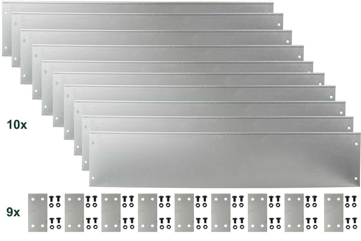 Garmix Beeteinfassung Beetumrandung Rasenkante aus Cortenstahl (Silber, 19cm x 10m (1,0mm))