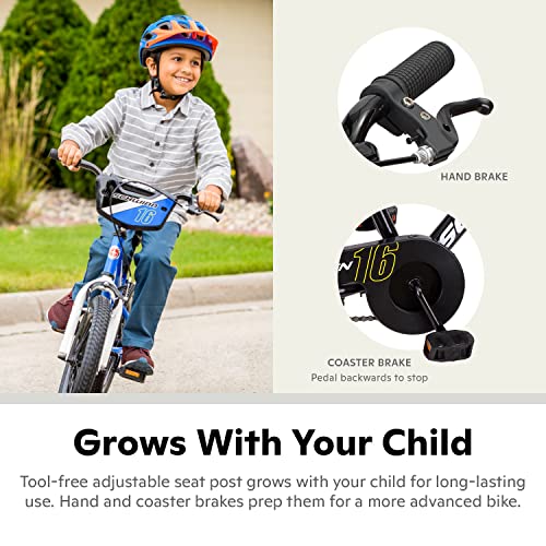 Schwinn Koen & Elm Toddler And Kids Bike, For Girls And Boys, 16-Inch Wheels, Bmx Style, With Saddle Handle, Training Wheels Included, Chain Guard, And Number Plate, Black #TOP3