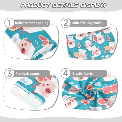 Chef Bacon Kids Girl's Athletic Leggings Soft High Waisted Lounge Pants Running3