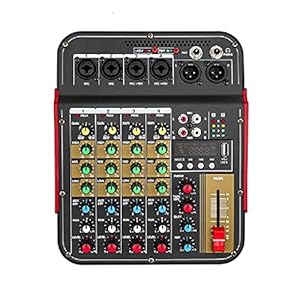 geluidsversterker Digitale audio Mixer M600 4CH MIC + 2RCA USB MIXER MET 48V PHANTOM POWER MET BT MP3 Professioneel Audiosysteem