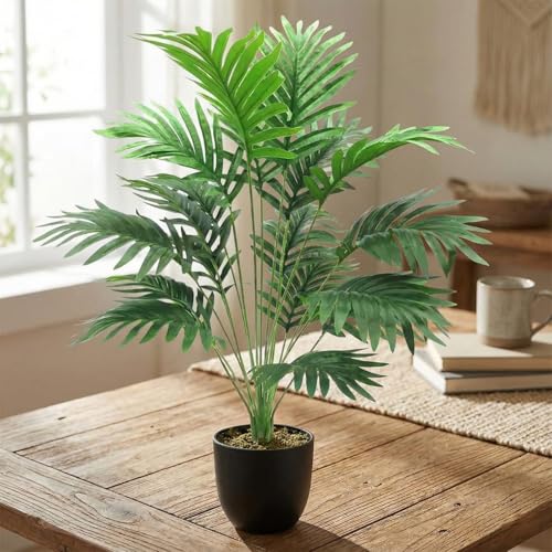 Image of Dekorly Plastic Fake Plants Artificial Floor Plants Large Tropical Palm Tree for Home Decor (African plam)