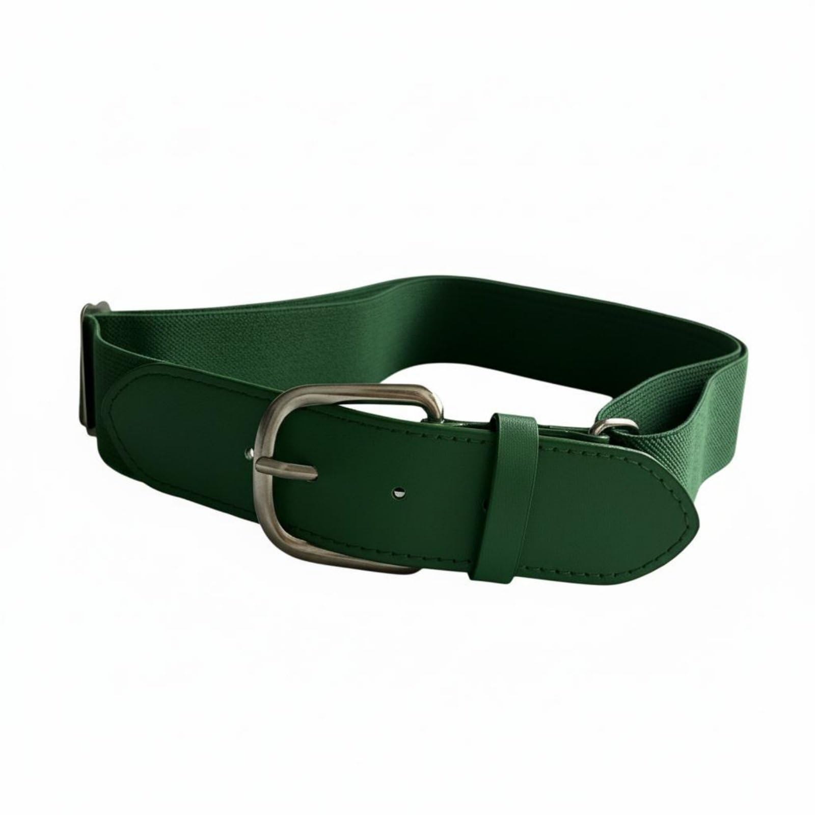 comfortable stretch baseball belt single size fits most elastic uniform belt steel buckle athletic apparel long-lasting material for students, kids, dark green