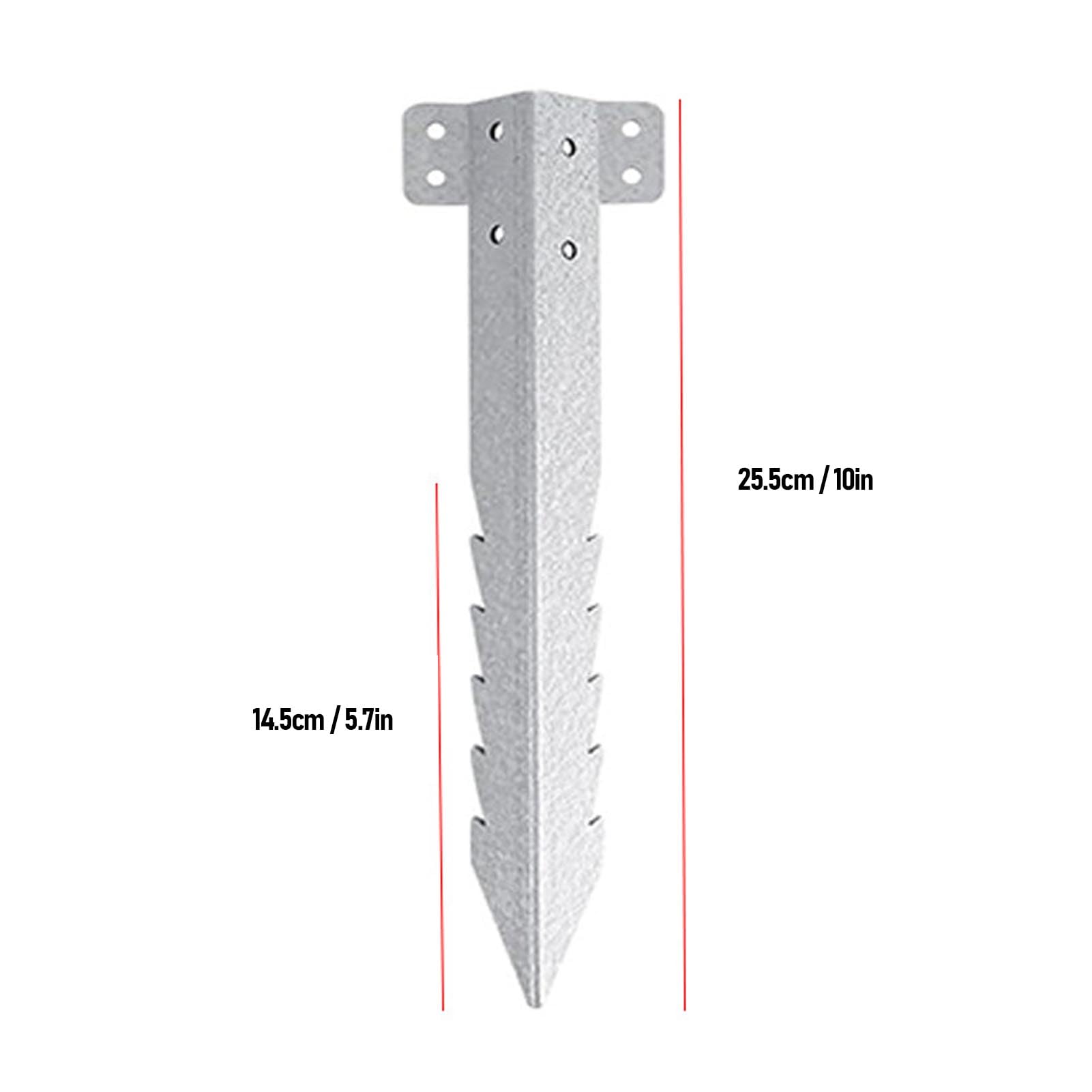 Lot de 10 Piquets Traverses, Supports Traverses Chemin Fer, Piquets Fixation en Métal Robustes, Réparation pour Poteaux Clôture, Ancrages, de Sol pour Jardinières