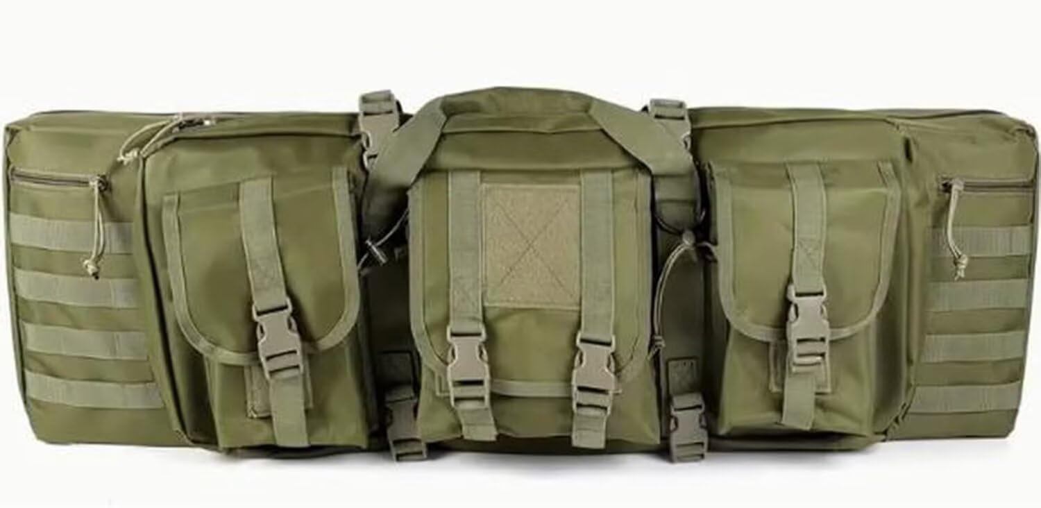 Genérico Funda Doble para Rifle Funda Acolchada con Cierre para carabina Funda Larga para Rifle Mochila para Rifle Funda para Rifle para Caza Campo de Tiro con Sistema Molle