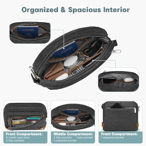 Image of Anti Theft Crossbody Bag for Women, RFID Blocking Travel Purse Slash Proof | CHUNLI Pickpocket Proof Crossbody Bags, Travel Purse Bag with Lockable Zippers & Slash Resistant Strap