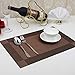 U'Artlines Placemat, Crossweave Woven Vinyl Non-Slip Insulation Placemat Washable Table Mats (Brown, 4pcs placemats)