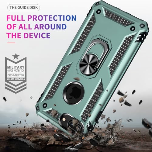 Coque pour iPhone 8 Plus Yiakeng vert foncé avec protège-écran