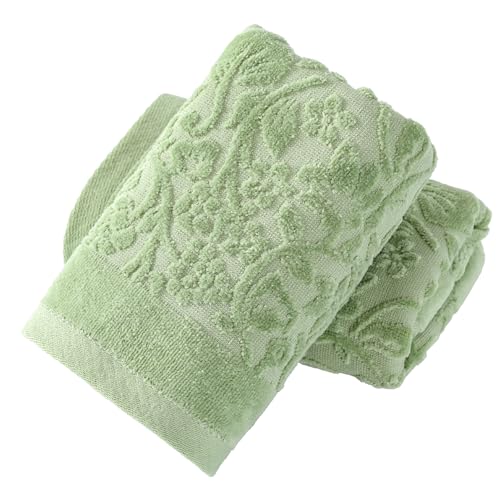 sense gnosis Green Floral Vine Hand Towel Set of 2