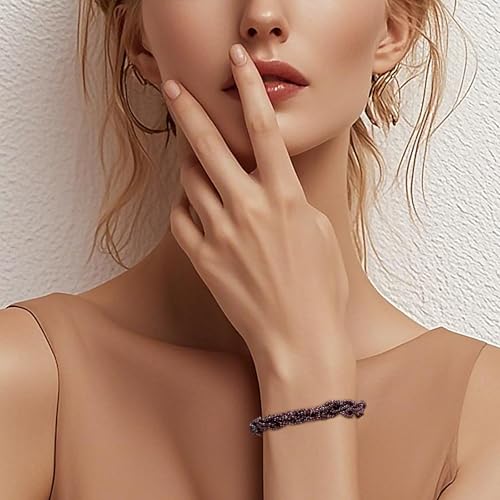 Purple Healing Crystal Charm Bracelet – Trendy Adjustable 7–10″ Dainty Jewelry, Perfect Friendship Bracelet & thoughtful gifts for women.3