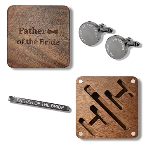 Mens Cufflinks and Tie Clip - Gifts for Husband from Wife - Anniversary, Birthday Gifts for Husband