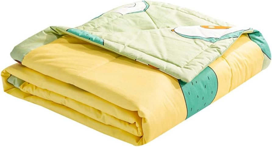 Chickwin Quilted Bedspreads, Print Coverlets Microfiber Comforter Lightweight Easy Care Sofa Blanket Throw for Single Double King Size - All Season (Green Avocado,100x150cm)