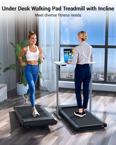 DeerRun Walking Pad Under Desk Treadmill with Incline, Quiet & Space-Saving Design for Home Office, 300 lbs Capacity, 0.6-3.8 MPH, App & Remote Control - Image 4