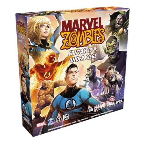 CMON, Marvel Zombies: Fantastic 4 Under Siege – gra zombicide, rozszerzenie, gra koneserska, Dungeon Crawler, dla 1-6 graczy, od 14+ lat, 60 minut, niemiecki