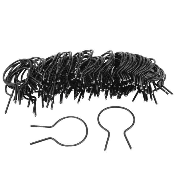 EZ Twist 2 1/2" (2 3/8" OD) x 8 Gauge Preformed Steel Tie Wire - Fence Ties - 100 Pack (Black Vinyl Coated)