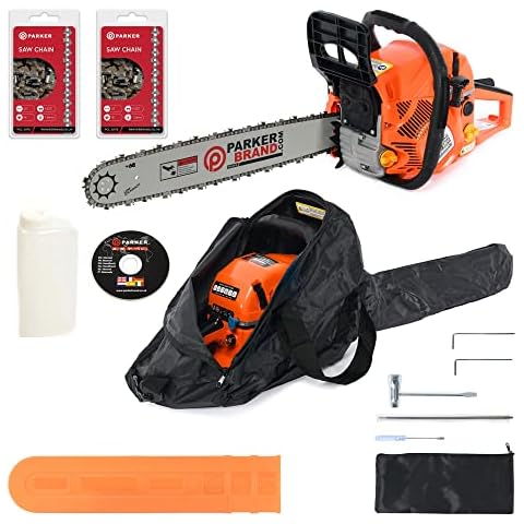 58cc 20" Petrol Chainsaw + 2 x Chains + More Cover