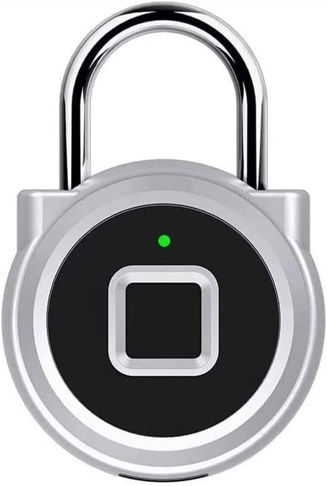 TOEWOE Fingerprint Padlock, Biometric Keyless Lock, Gym Locker Lock, Smart Padlock, Weatherproof, Suitable for Gym, School, Office, Bike, lockers